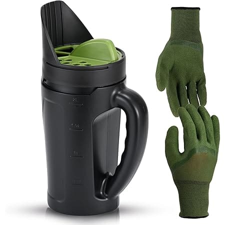 PERSZEN Seed Spreader Hand Held, Hand Spreader Lawn and Garden for Fertilizer Grass Seed Salt Ice Melt Earth Food, Seed Shaker with Multiple Adjustable Opening Sizes for All Purpose, Up to 80 Oz