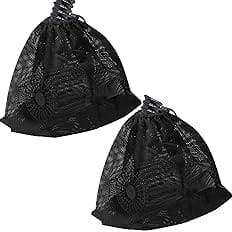 Hecaty 2 Pcs 12.2"x 15.9" Pump Barrier Bag, Pond Pump Filter Bag, Black Media Bag Large Pump Mesh Bag for Outdoor Water Ponds