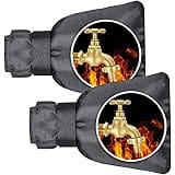 Outdoor Faucet Covers Socks for Winter, 2 PCS 6"Wx 9"H Freeze Protection Garden Hose Cover Socks，Reusable Outside Faucet Insu