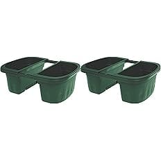 Apollo Exports International AP-30231/2 16" Double Sided Adjustable Railing Planter, (Set of 2), Green