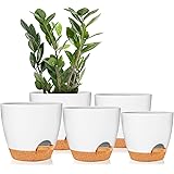 GARDIFE Plant Pots 7/6.5/6/5.5/5 Inch Self Watering Planters with Drainage Hole, Plastic Flower Pots, Nursery Planting Pot fo