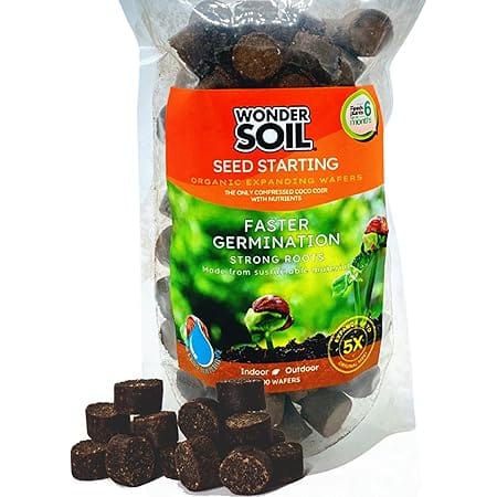 WONDER SOIL | 100 Organic Seed Starter Pellets | Ready to Plant Seed Starting Soil Loaded with Pre-Mixed Nutrients | Fast Germination | Indoor or Outdoor | 100 Count