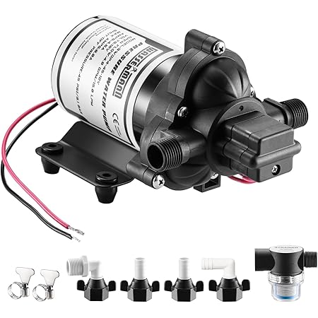 WASSERMANN RV Pump, 12V Self-priming RV Water Pressure Pump 4.0GPM 45PSI with Pressure Switch, for RV Marine Camping Yacht Garden