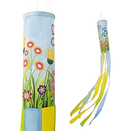 Madrona Brands Wild Flowers Windsock | Durable Outdoor Hanging Decoration | Yard, Garden, Patio, and More | 60-Inch