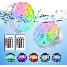 WHATOOK Underwater Submersible LED Lights: Waterproof Battery Operated Remote Control, Wireless LED Lights for Bath tub Hot T