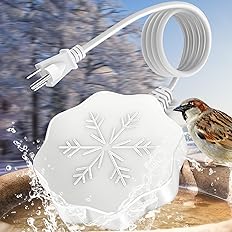 Ryscam 80W Bird Bath Heater for Outdoors in Winter, Thermostatic Controlled Auto Shut Off Birdbaths Deicer, Winter Water Heat