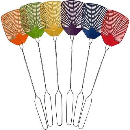 Bug & Fly Swatter – Braided Metal Handle 6 Pack Fly Swatters – Indoor/Outdoor – flyswatter