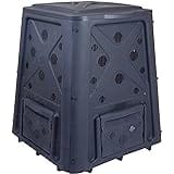 Redmon 65 Gallon Outdoor Compost Bin with Snapping Lift Off Lid, 4 Door Access, and Multiple Vent Holes for Garden and Landsc