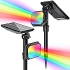 JSOT Solar Lights Outdoor Waterproof, Color Changing Solar Spot Lights Outside, Solar Powered Spotlight Landscape Lighting Halloween Spotlights for Tree Garden Yard Pathway Driveway House Christmas