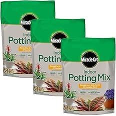 Miracle-Gro Indoor Potting Mix, Soil for Indoor Container Plants, 6 qt. (3-Pack)