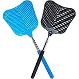 Fly Swatter, Flexible and Durable Telescopic Stainless Steel Retractable Handle ，Manual Fly swatters for Home,Garden,Classroo