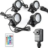 Underwater Pond Lights, LED Color Changing Fountain Lights, RGB Submersible Pond Light, IP68 Waterproof Garden Lights,Multi-