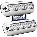 Five Oceans 2-Pack Underwater Boat Lights, LED Underwater Transom Light, Boat Cockpit Light, High Power 1700LM Blue LED, Marine-Grade 316 Stainless Steel Bezel, 12V DC, Waterproof IP68 - FO4136-M2