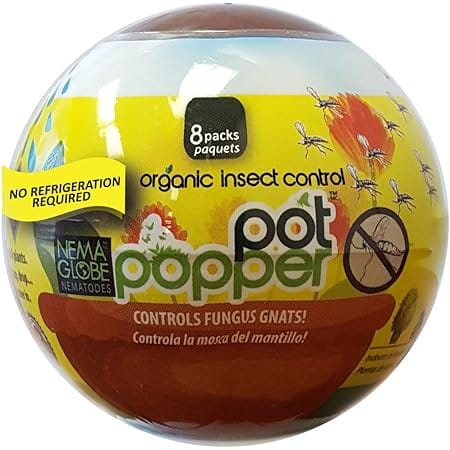 Nema Globe Nematodes Organic Insect Control Pot Popper, Controls Fungus Gnats, 8 Infusion Bio-pouches per Popper (8 Million Nematodes)