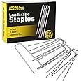 HongWay 120 Pack Landscape Staples 6 Inches 11 Gauge Stakes, Galvanized Garden Stakes U-Shaped Pins and Landscaping Staples f
