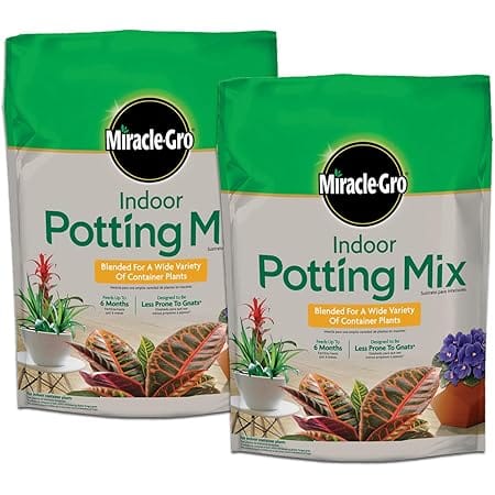 Miracle-Gro Indoor Potting Mix 6 qt., Grows beautiful Houseplants, 2-Pack