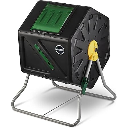 Miracle-Gro Small Composter - Compact Single Chamber Outdoor Garden Compost Bin Heavy Duty – UV Protected Turning Barrel Tumbling Composter (27.7 gallons)