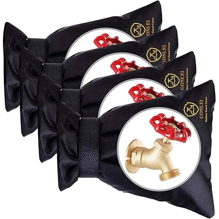 GonLei 5.5in x 7.4in Black Nylon Fabric Winter Faucet Cover, Protects Against Moisture, Cold, Wind, Sun, Rust and Rot