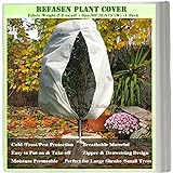 Refasen Plant Covers Freeze Protection,90”H X75”W 2.2oz Frost Blankets for Outdoor Plants Frost Cloth with Zipper Drawstring-