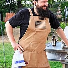BBQ apron barbecue grill professional chef flag cross back comfortable high quality