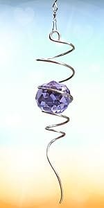 Purple Crystal Gazing Ball Spiral