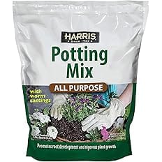 Harris All Purpose Premium Potting Soil Mix with Worm Castings and Other Nutrients, 4 Quarts