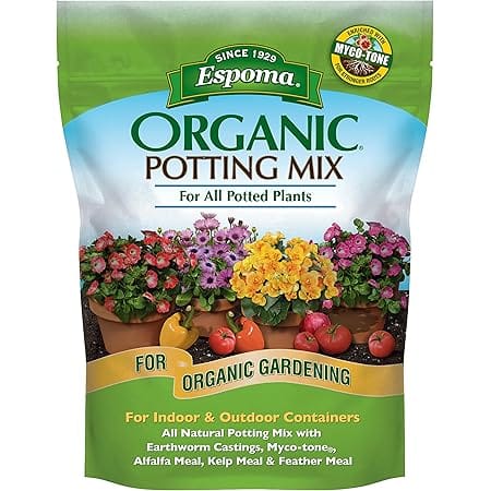 Espoma Organic Potting Soil Mix - All Natural Potting Mix For All Indoor & Outdoor Containers Including Herbs & Vegetables. For Organic Gardening, 4qt. bag. Pack of 1