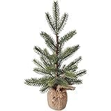 Artificial Pine Tree with Natural Jute Base Christmas Decoration - 14"