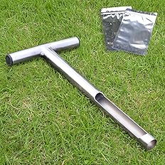 Soil Probe 12 Inch with 2 Bags, Soil Sample Probe for Lawn House Plants, T-Handle Soil Sampler Probe Rod Tool Set, Stainless