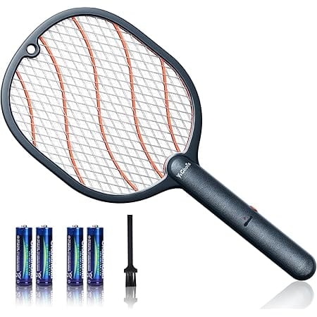 YsChois Electric Fly Swatter Electric Fly Zapper - Premium AA Batteries Included - Powerful Large Grid - Easy to Use - Lightweight Bug Zapper Racket for Indoor & Outdoor Use