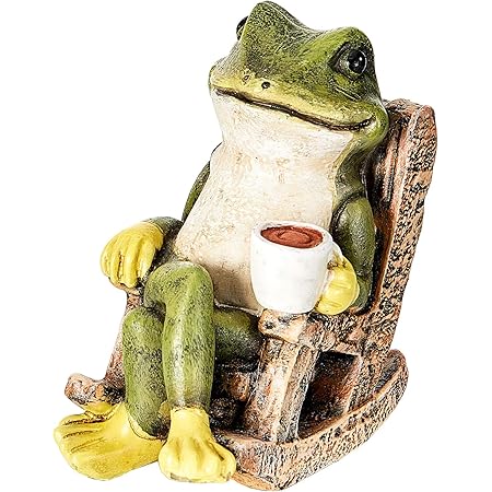 Jetec Miniature Frog Garden Statue Gift for Christmas Miniature Garden Outdoor Accessory Figurine Garden Resin Statues Indoor Figurine for Yard Home Garden Patio and Office Decoration (Simple Style)