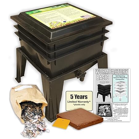 Worm Factory Basic Black 3 Tray Worm Composter (Black)