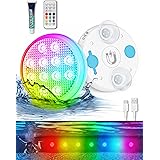 Submersible LED Lights with Remote, Changing Multicolor Underwater Pool Lights, IP68 Waterproof, Built-in Large Capacity Batt