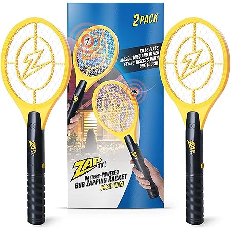 Zap It Bug Zapper Battery Powered (2xAA Included) Bug Zapper Racket, 3,500 Volt, 2 Pack