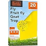 BLACK+DECKER Fruit Fly Trap- Gnat Trap- Indoor Fly Trap & Fly Traps Outdoor- Gnat Traps for House- Dual- Sided Yellow Mosquit