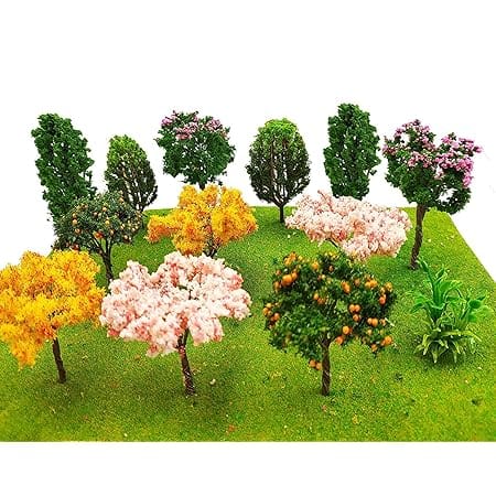MOMOONNON 16 Pcs Miniature Fairy Garden Tree Plant Ornamentm, Mixed Model Trees 1-3 Inches, Miniature Dollhouse Pots Decor Moss Bonsai Micro Landscape DIY Craft Garden Ornament