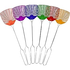 Supreme Bug & Fly Swatter 6-Pack – Braided Metal Handle 6 Pack Fly Swatters, Multi Pack Colors, – for Indoor/Outdoor – Flyswa