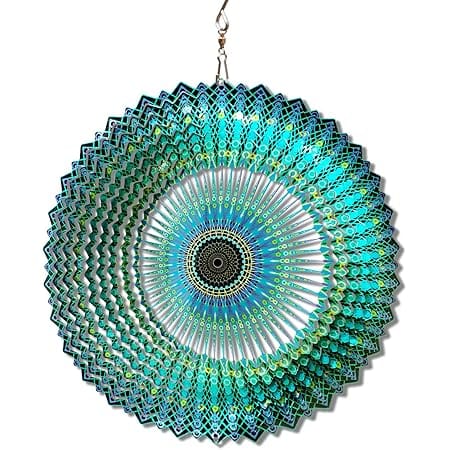 FONMY Wind Spinner Mandala Starry Sky 12 inch 3D Stainless Steel Laser Cut Metal Art Geometric Pattern - Hanging Wind Spinner, Kinetic Yard Art Decorations - Indoor/Outdoor Décor