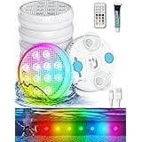 Submersible LED Lights with Remote, Changing Multicolor Underwater Pool Lights, IP68 Waterproof, Built-in Large Capacity Batt