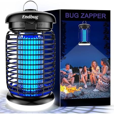 Endbug Bug Zapper, Mosquito Zapper, Bug Zapper Outdoor with LED Light, Fly Zapper, 5ft Power Cord, Waterproof, 2 in 1 Fly Trap Indoor Electric Bug Zapper for Patio Garden Backyard Home, Plug in