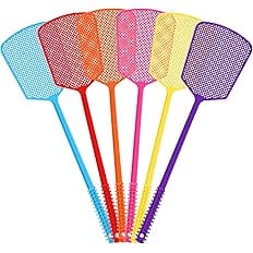 Fly Swatter,Plastic Flyswatters Multi-Pack,6 Bulk Vibrant Colorful Fly Killer,Long Handle Bug Swatter for Indoor and Outdoor.