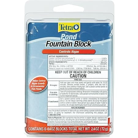 Tetra Pond Fountain Block 6 Count, Controls Algae Growth In Ornamental Fountains