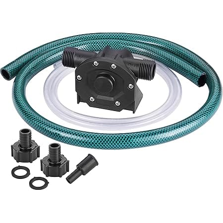 TRUPOW Self-Priming Mini Hand Water Transfer Drill Pump Kit with Water Hose & Oil Hose for Home Water Oil Fluid Transfer