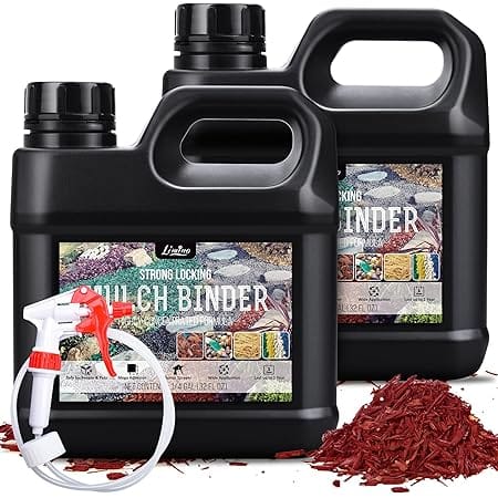 Mulch Glue - 0.5 Gallon Mulch Adhesive Gravel Binder with Applicator for Landscaping, Garden - Non Toxic Ready to Use Landscape Lock Glue Mulches Stabilizer for Pea Gravel, Rock, Leaf, Stones, Bark