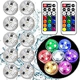 Small Submersible Led Lights with Remote,Mini LED Light,Waterproof Tea Light,Underwater Lights,Flameless Candles,Suitable for