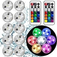 Small Submersible Led Lights with Remote,Mini LED Light,Waterproof Tea Light,Underwater Lights,Flameless Candles,Suitable for