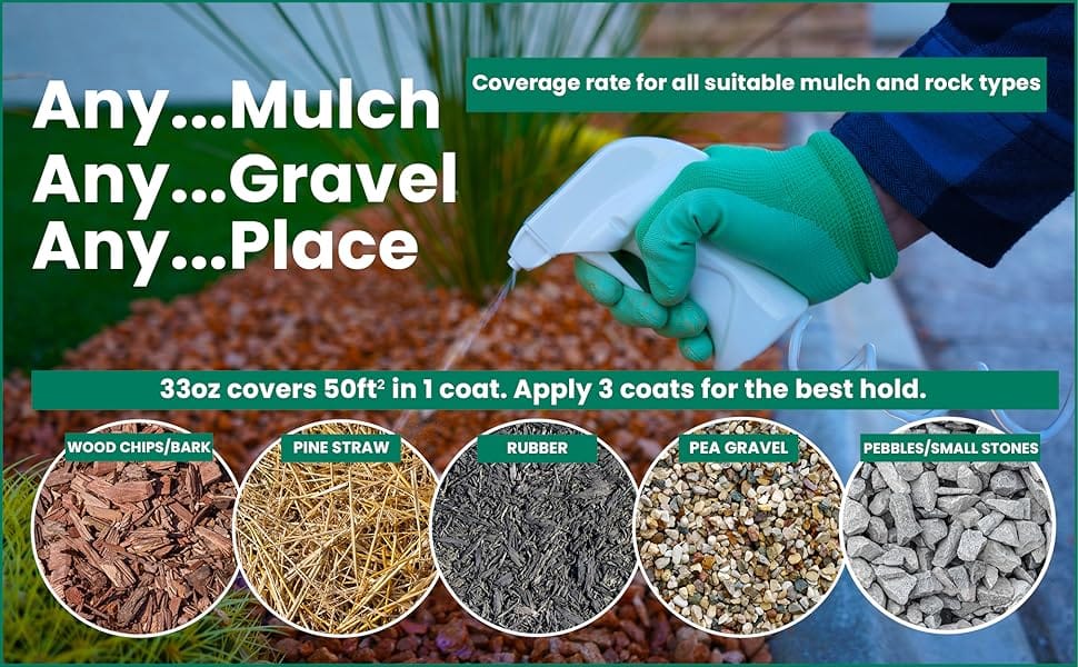 Easihold is used on mulch, gravel, wood chips, bark, small stones, pebbles, pea gravel & pine straw