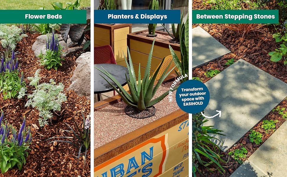 Use Easihold gravel binder in flower beds, planters and between pavers.