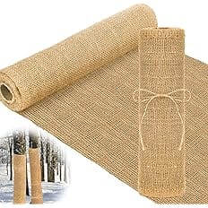 Buryeah Winter Burlap Fabric Roll Burlap Garden Fabric Natural Jute Weed Barrier Fabric Burlap Cloth for Outdoor Garden Plant
