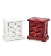 Miniature Bedside 1:12 Furniture Dollhouse Nightstand Bedroom Drawer Cabinet Model Accessories Mi...
